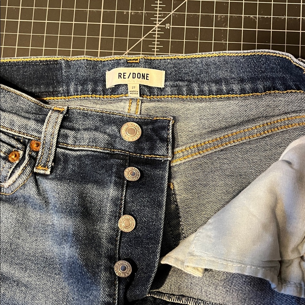 Re/Done Seventies Stove Pipe 27 Blue Straight Jeans distressed - Picture 4 of 9